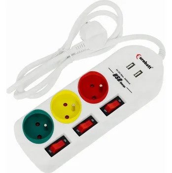 Napájecí kabel Prodlužovací Kabel přívod Eurobatt 1,5 m, 3 ks, bílý