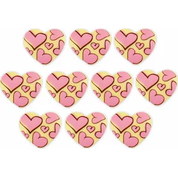 Čokoláda Cake Masters Srdíčka z bílé čokolády Ornamenty 10ks