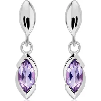 Náušnice Jovana S Amethyst - stříbrné náušnice s ametystem