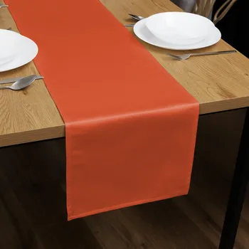 ubrus Saténový běhoun na stůl polyesterový Satén LUX-045 Cihlově červený 35x140 cm