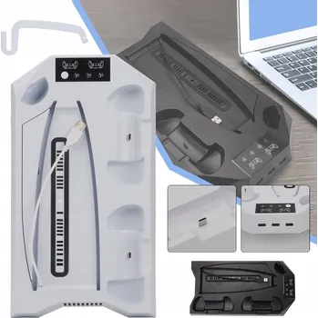 Stojan pro herní konzoli VERTIKÁLNÍ STOJAN PRO PS5 S VENTILÁTOREM, CHLADICÍ STANICE S 3 USB PORTY