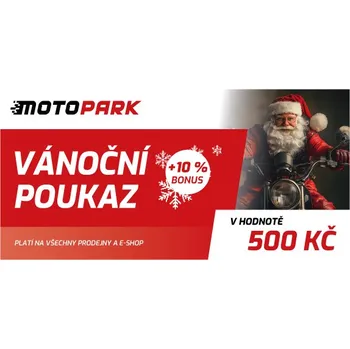 Dárková visačka Vánoční poukaz MOTOPARK v hodnotě 500 Kč