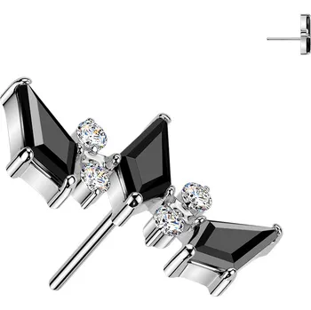 Piercing Atreya Titanová bezzávitová koncovka Natali Barva: Stříbrná/černá