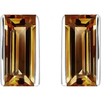 Náušnice Adi S Cognac Quartz - stříbrné náušnice s quartzem