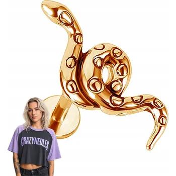 Náušnice Labret do ucha had růžové zlato 1,2/6