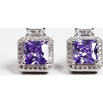 Náušnice Deshi Silver Lavender - stříbrné náušnice se zirkony