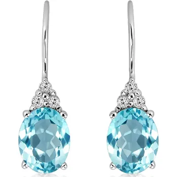 Šperk Atalanta S Blue Topaz - stříbrné náušnice s modrým a bílým topazem