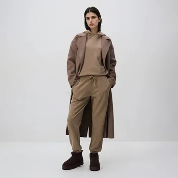 Reserved - Teplákové kalhoty se stahováním - hnědá - 643GA-88X - 643GA-88X-XL