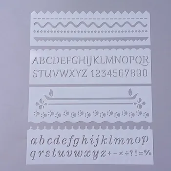 Plastová šablona, 18,6x5,6 cm, PÍSMENA 1, 4ks/bal.