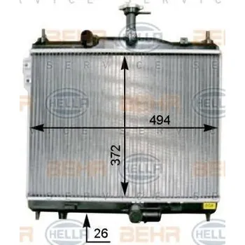 Chladič motoru BEHR HELLA SERVICE Chladič vody BHS 8MK 376 754-511