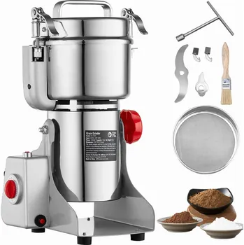Kuchyňský mlýnek stříbrný elektrický mlýnek na obilí