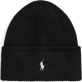 Čepice Vlněná čepice Polo Ralph Lauren černá barva, 455954355 99X, vel. ONE SIZE
