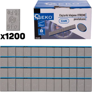 Autodíl GEKO Závaží samolepící 5 g, 100 x 12 ks, šedé