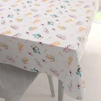 ubrus Dětský bavlněný obdélníkový ubrus Sandra SA-671 Zvířátka baletky na bílém 50x100 cm