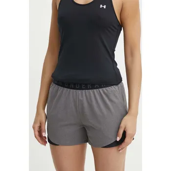 Tréninkové šortky Under Armour Play Up 3.0 šedá barva, s potiskem, medium waist, 1344552 90X, vel. S
