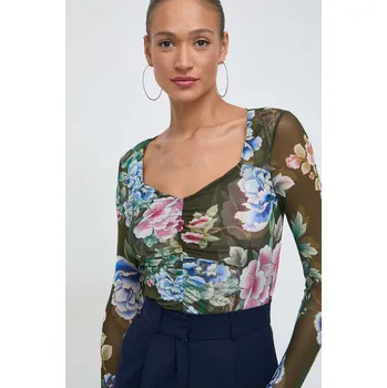 Dámská mikina Halenka Guess REYLA dámská, zelená barva, vzorovaná, W4GP24 KBAH2 W4GP24.KBAH2 78A, vel. XS