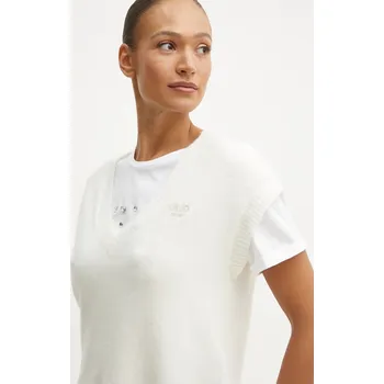 Dámská vesta Vesta s příměsí vlny Liu Jo béžová barva, WF4432 MA49P WF4432.MA49P 01X, vel. M