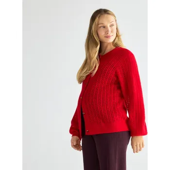 Dámský svetr Reserved - Kardigan s příměsí vlny z alpaky - červená - 830HD-33X - 830HD-33X-XS