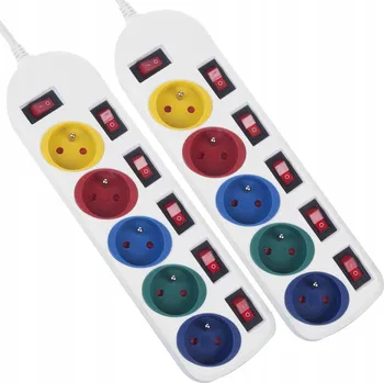 Napájecí kabel Prodlužovací Kabel lišta Maclean 1,5 m 5 ks bílá