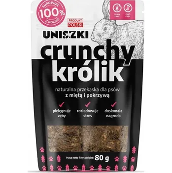 Pamlsek pro psa Uniszki Psí pamlsek Přírodní křupavý králík Máta Kopřiva 80 g
