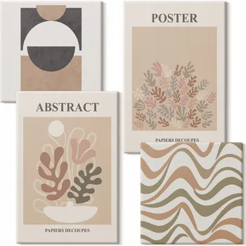 Obraz Sada obrazů do ložnice, abstraktní tvary a vzory, 4 kusy