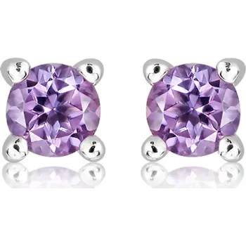 Náušnice Citra S Ametyst - stříbrné náušnice s ametystem