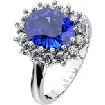 Megan B White - prsten z bílého zlata a modrým zirkonem