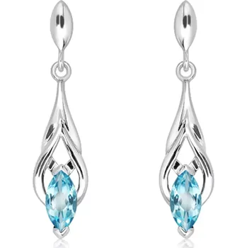 Náušnice Lentia S Blue Topaz - stříbrné náušnice s modrým topazem