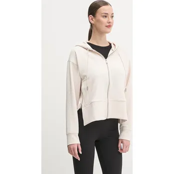 Dámská mikina Mikina Dkny dámská, béžová barva, s kapucí, hladká, DP4J9312 01X, vel. S