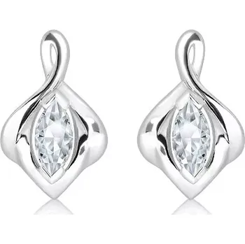 Náušnice Amina S White Topaz - stříbrné náušnice s bílým topazem