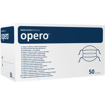 rouška OPERO Chirurgická třívrstvá ústenka ochranná na úvazky, 50 ks Barva: modrá