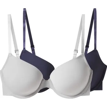 Podprsenka esmara® Dámská podprsenka, 2 kusy (navy modrá / šedá, 85C)