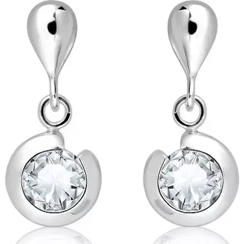 Náušnice Vajana S White Topaz - stříbrné náušnice s bílým topazem