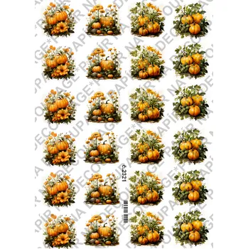 Umělecký papír Rýžový a soft papír na decoupage - Podzim, dýně - KB2321 Materiál: Soft, Rozměr: A4