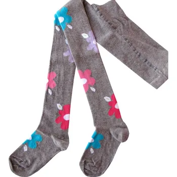 Dětské punčocháče květy barva šedá, DEPU 7