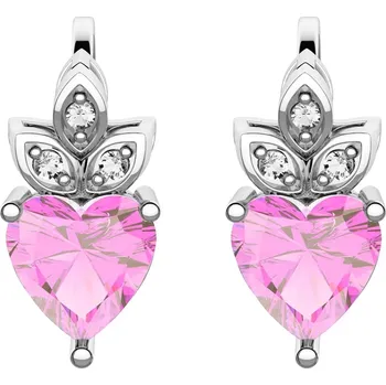 Náušnice Lauren Pink - stříbrné náušnice se zirkony