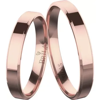 Prsten Damaris Red - snubní prsten z červeného zlata se zkosením