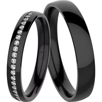 Prsten Roselina Black Steel - snubní prsteny z chirurgické oceli
