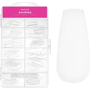 NANI gel tipy v boxu, 120 ks, 10 vel. - Balerina Clear, krátké