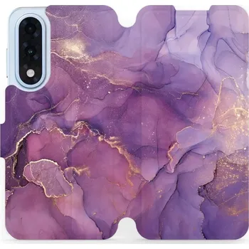 Pouzdro na mobilní telefon Flipové pouzdro Mobiwear - OnePlus Nord 5 - VP20S Fialový mramor (Knížkové flip pouzdro, obal, kryt na mobil OnePlus Nord 5 - VP20S Fialový mramor, materiál Umělá kůže + TPU - ochrana 360°, stojánek, silikonová vanička, magnetické zavírání)