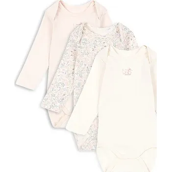 Kojenecké oblečení Bavlněné kojenecké body Fanga Fontana FIO 3 PACK LS BODY OCS 3-pack FA100032 béžová 02X, vel. 62