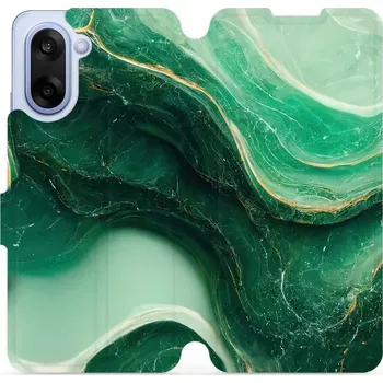 Pouzdro na mobilní telefon Flipové pouzdro Mobiwear - OnePlus Nord CE5 - VP38S Zelený mramor (Knížkové flip pouzdro, obal, kryt na mobil OnePlus Nord CE 5 - VP38S Zelený mramor, materiál Umělá kůže + TPU - ochrana 360°, stojánek, silikonová vanička, magnetické zavírání)