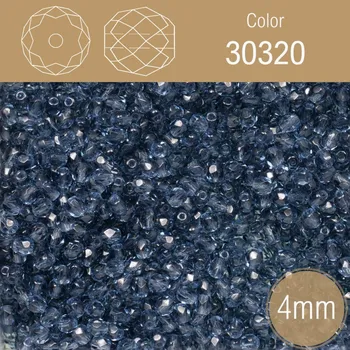 Módní doplněk Korálky BROUŠENÉ 4mm. Barva 30320. Průhledná šedá. Balení 120Ks.