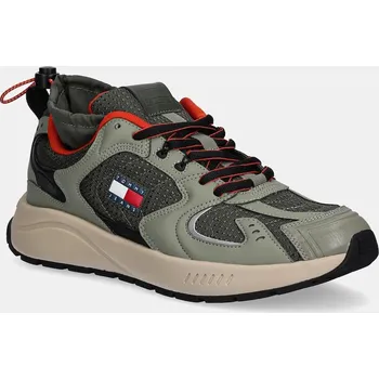 Pánská móda Tenisky Tommy Jeans TJM RUNNER MIX MATERIAL EM0EM01620 zelená 97X, EUR 45
