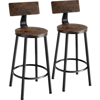 Barová židle TecTake GmbH 404350 barové židle poole - industriální dřevo tmavé, rustikální,sada 2 kusů