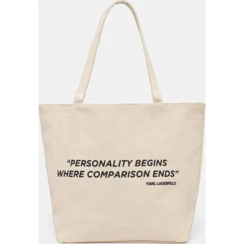 Kabelka Oboustranná kabelka Karl Lagerfeld béžová barva, A1W50072 01X, vel. ONE SIZE
