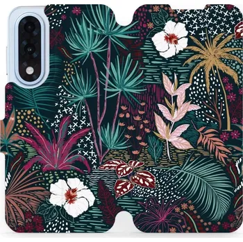 Pouzdro na mobilní telefon Flipové pouzdro Mobiwear - OnePlus Nord 5 - VP13S Temná flóra (Knížkové flip pouzdro, obal, kryt na mobil OnePlus Nord 5 - VP13S Temná flóra, materiál Umělá kůže + TPU - ochrana 360°, stojánek, silikonová vanička, magnetické zavírání)
