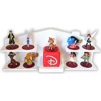 Knihovna Expozitor organizér police na audio figurky domeček audiofigurek na zeď