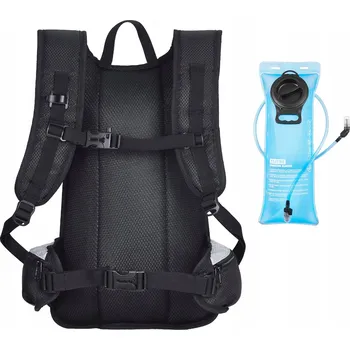 Sportovní batoh 15litrový běžecký Batoh s 3litrovým hydratačním vakem, černo-stříbrný cyklistický Batoh