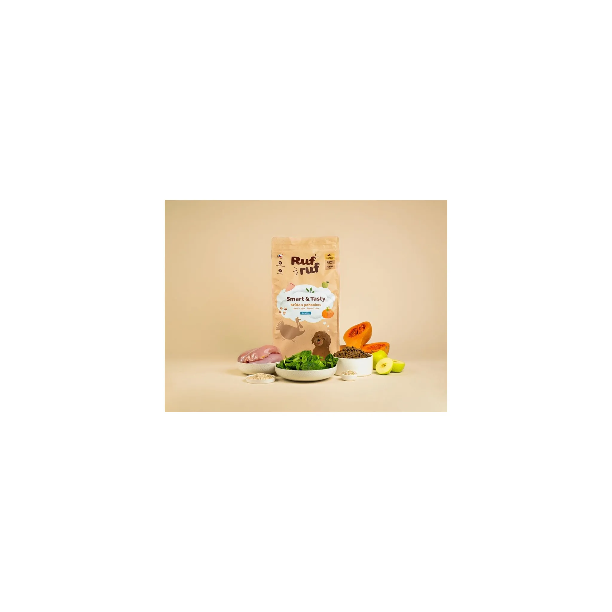 Fotografie 2 - Krmivo pro psa Rufruf Smart & Tasty krůtí s pohankou a probiotiky 6 kg